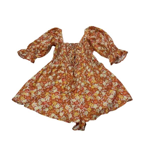 NWT Free People Womens Small Show Me Love Romper Floral Smocked Boho Feminine - Picture 3 of 10